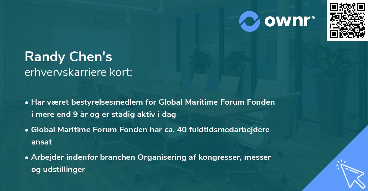 Randy Chen's erhvervskarriere kort