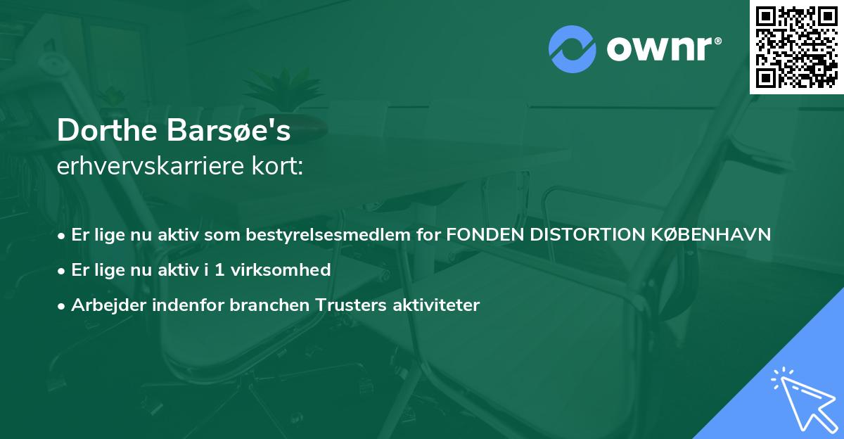 Dorthe Barsøe's erhvervskarriere kort