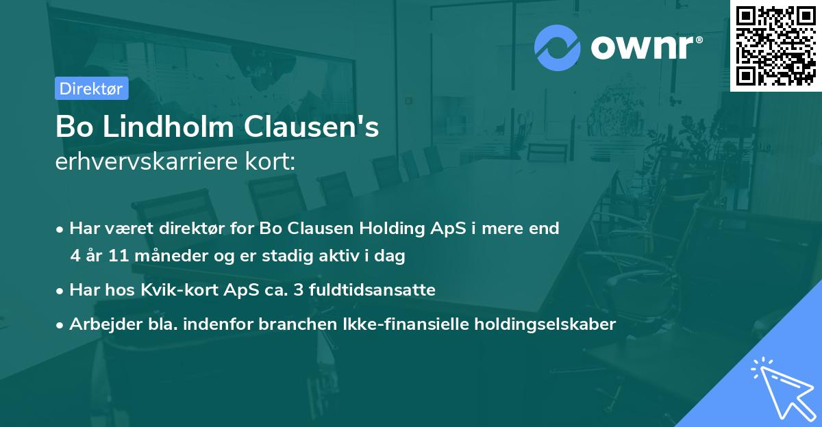 Bo Lindholm Clausen's erhvervskarriere kort