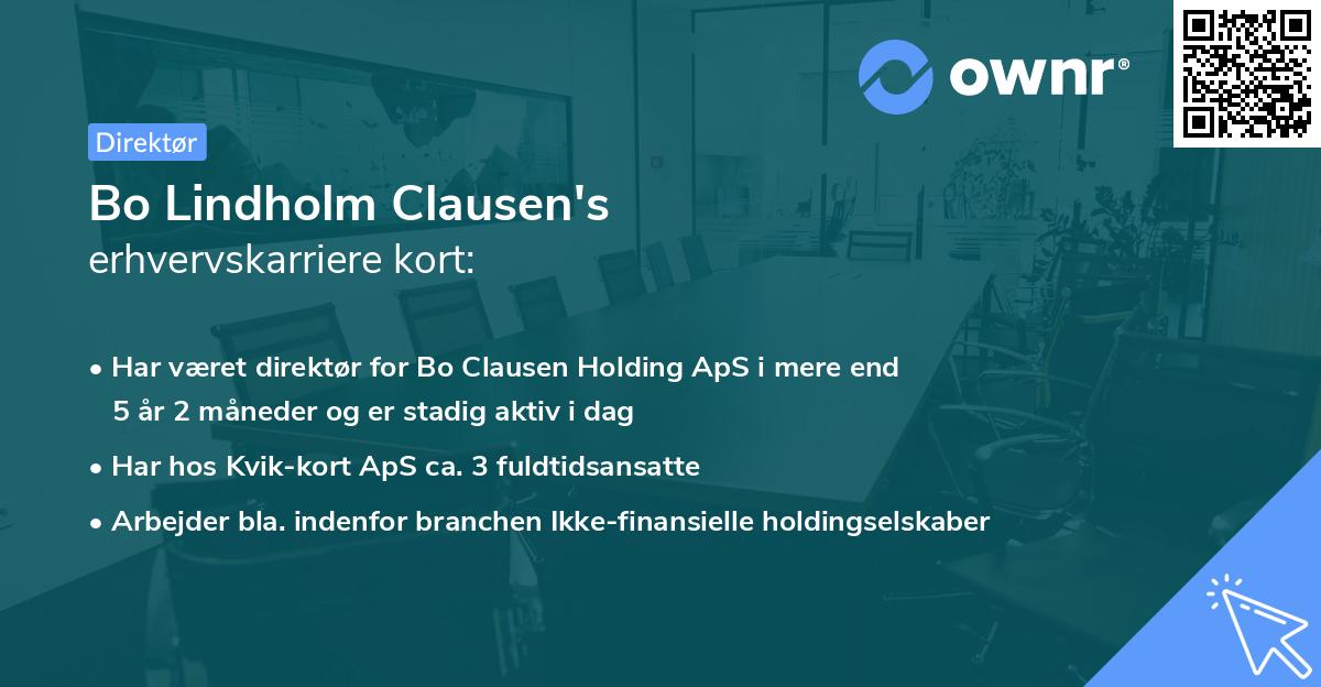 Bo Lindholm Clausen's erhvervskarriere kort