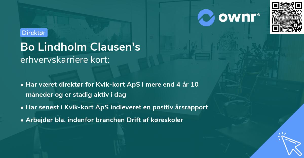 Bo Lindholm Clausen's erhvervskarriere kort