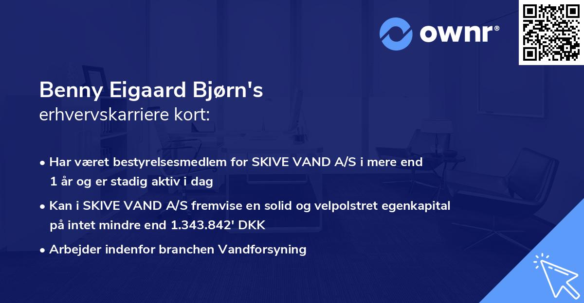 Benny Eigaard Bjørn's erhvervskarriere kort