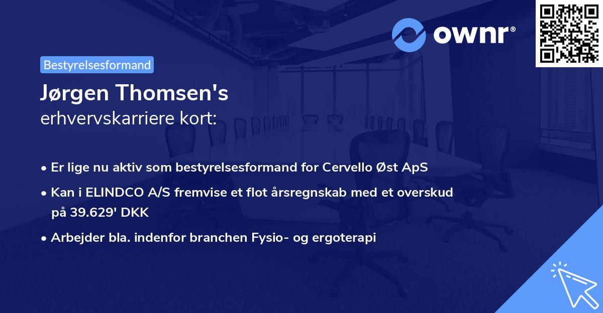 Jørgen Thomsen's erhvervskarriere kort