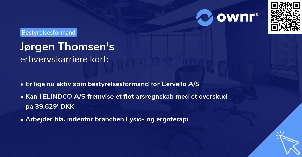 Jørgen Thomsen's erhvervskarriere kort