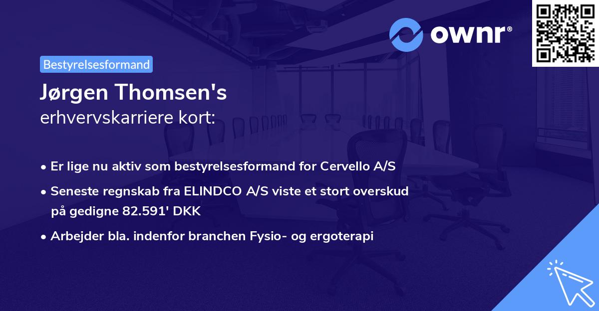 Jørgen Thomsen's erhvervskarriere kort