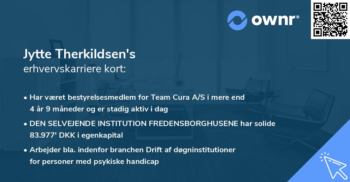 Jytte Therkildsen's erhvervskarriere kort