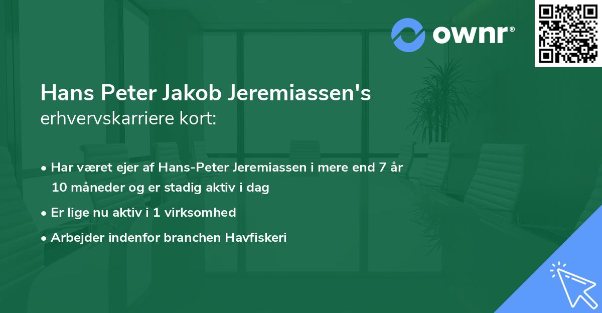 Hans Peter Jakob Jeremiassen's erhvervskarriere kort