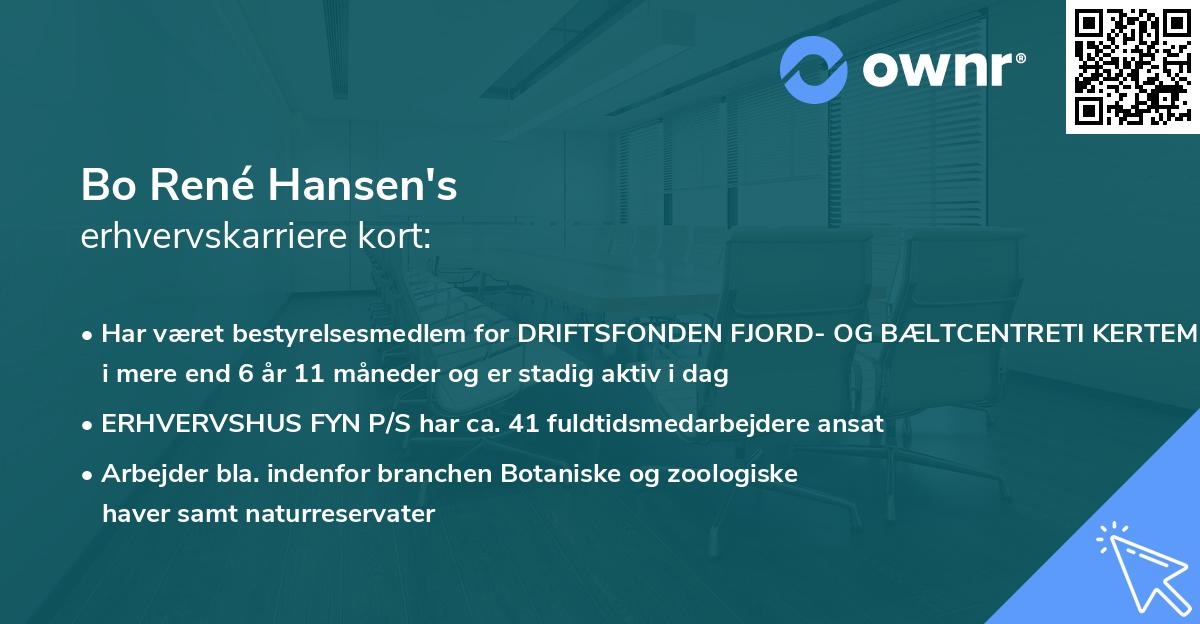 Bo René Hansen's erhvervskarriere kort