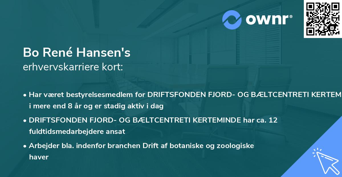 Bo René Hansen's erhvervskarriere kort