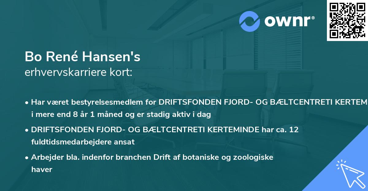 Bo René Hansen's erhvervskarriere kort