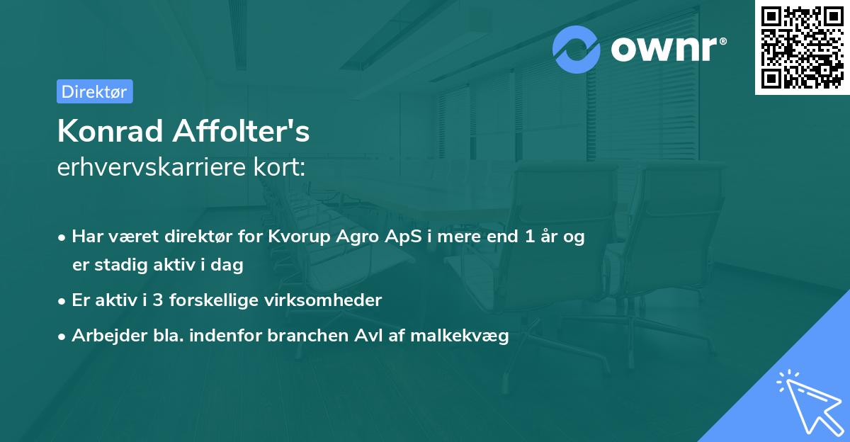 Konrad Affolter's erhvervskarriere kort