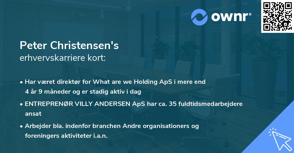 Peter Christensen's erhvervskarriere kort