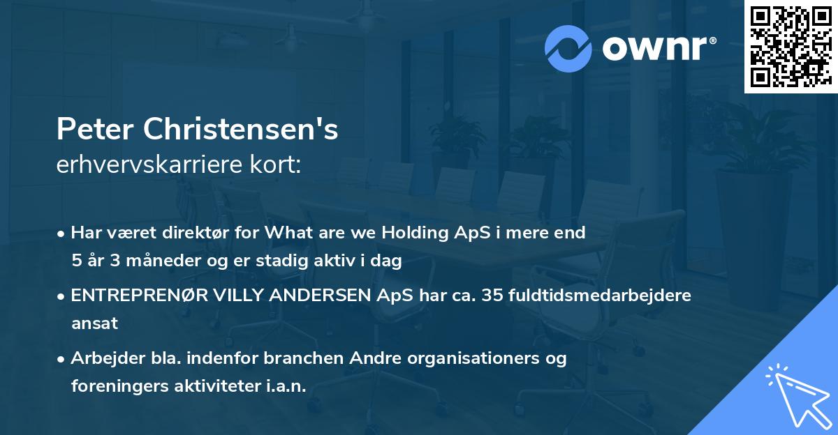 Peter Christensen's erhvervskarriere kort