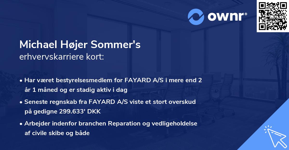 Michael Højer Sommer's erhvervskarriere kort