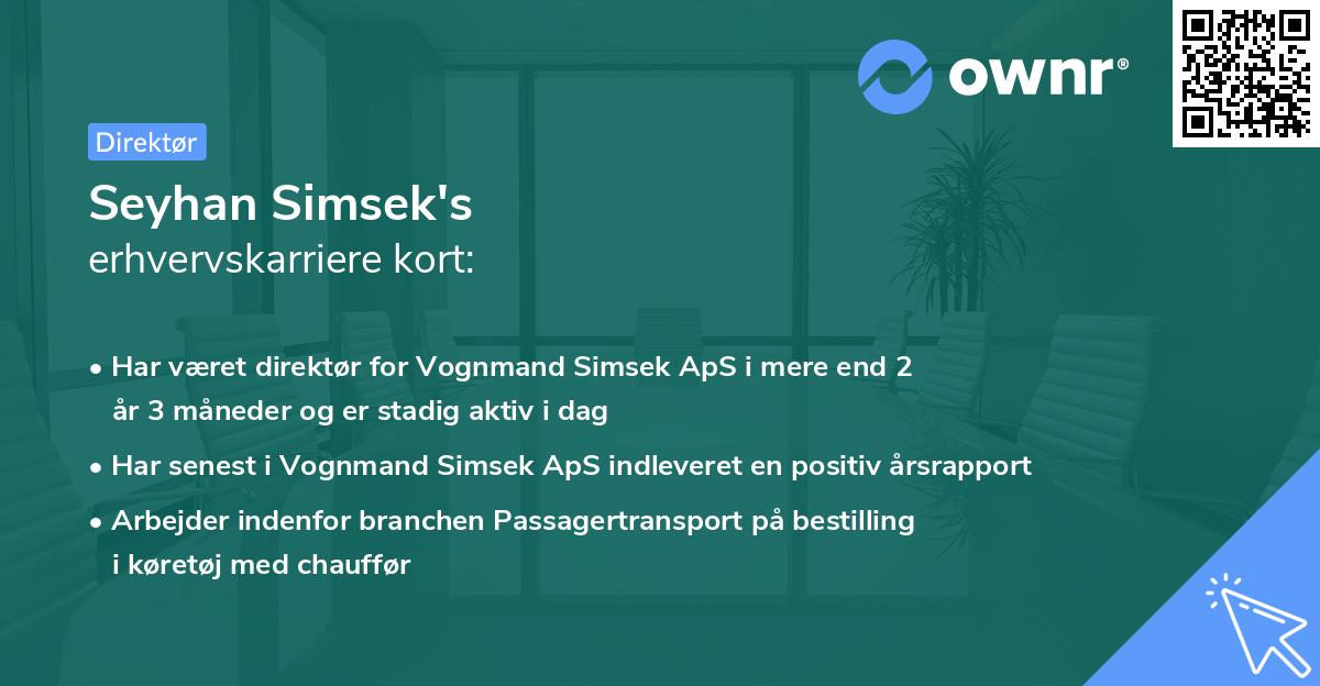Seyhan Simsek's erhvervskarriere kort