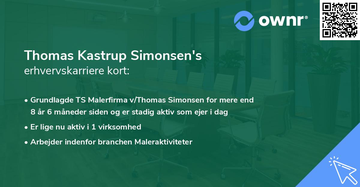 Thomas Kastrup Simonsen's erhvervskarriere kort