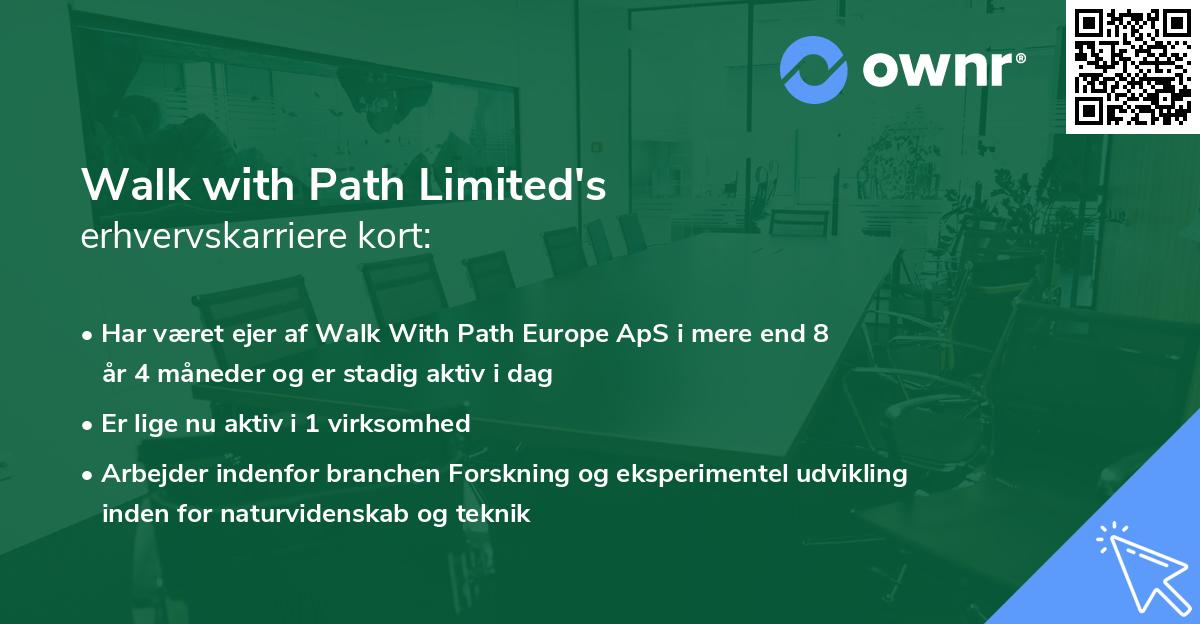 Walk with Path Limited's erhvervskarriere kort