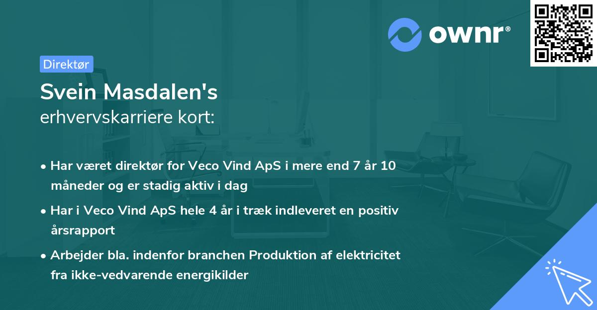 Svein Masdalen's erhvervskarriere kort