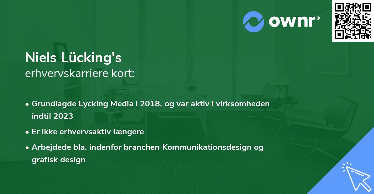 Niels Lücking's erhvervskarriere kort