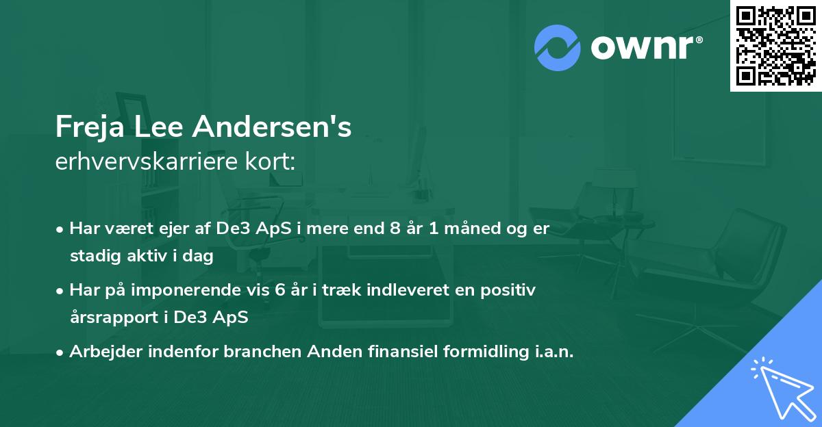 Freja Lee Andersen's erhvervskarriere kort