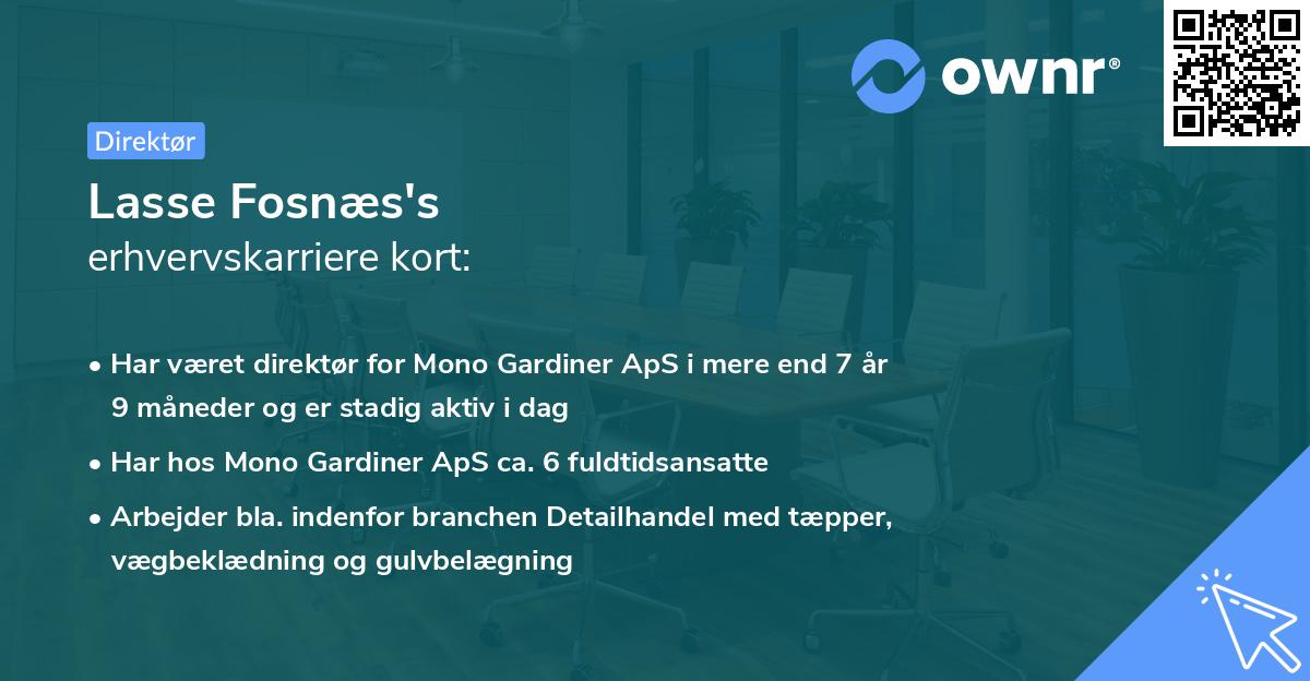 Lasse Fosnæs's erhvervskarriere kort