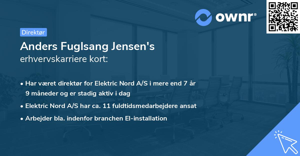 Anders Fuglsang Jensen's erhvervskarriere kort