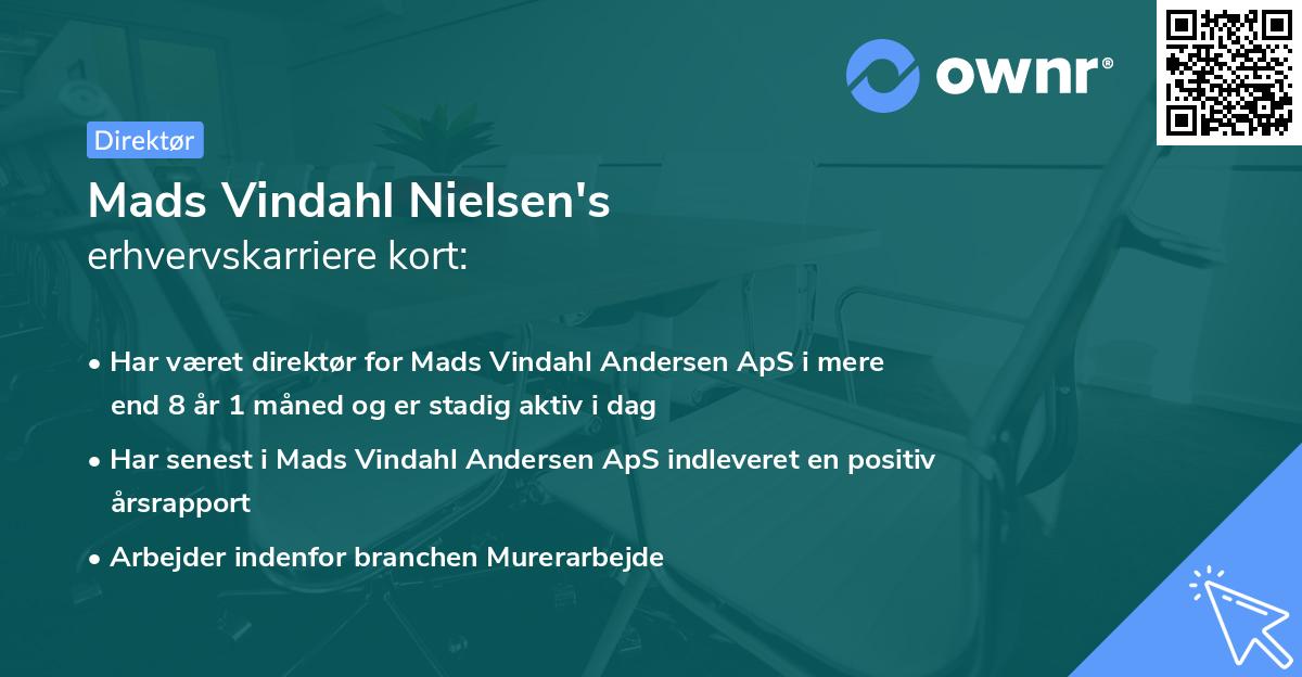 Mads Vindahl Nielsen's erhvervskarriere kort