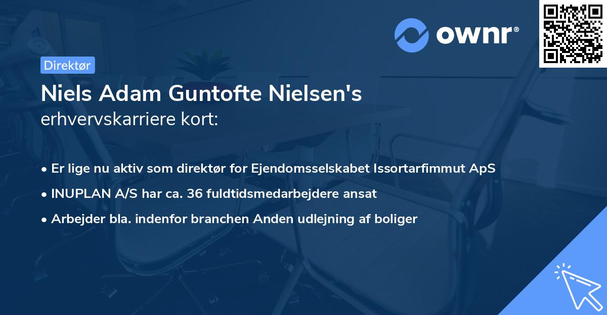 Niels Adam Guntofte Nielsen's erhvervskarriere kort