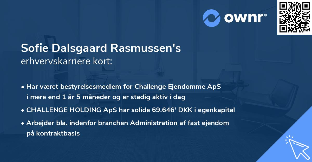 Sofie Dalsgaard Rasmussen's erhvervskarriere kort