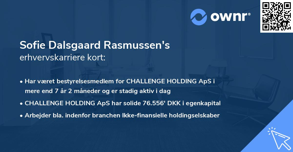 Sofie Dalsgaard Rasmussen's erhvervskarriere kort