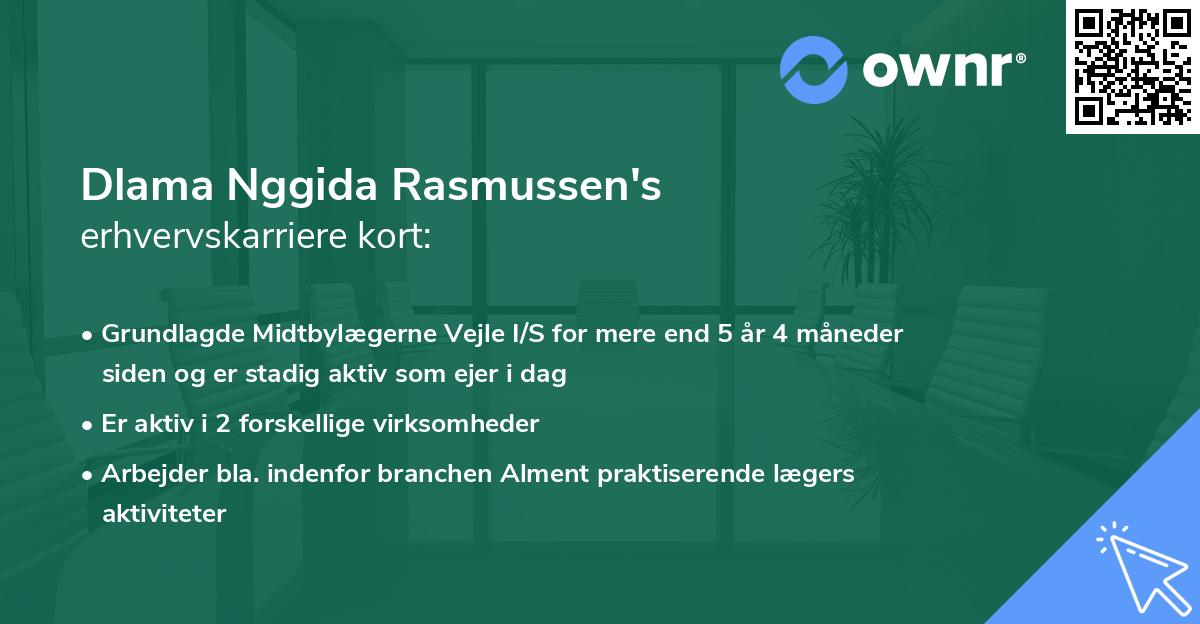 Dlama Nggida Rasmussen's erhvervskarriere kort