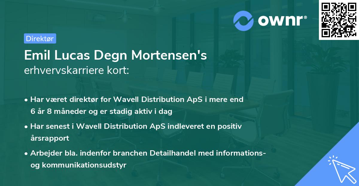 Emil Lucas Degn Mortensen's erhvervskarriere kort