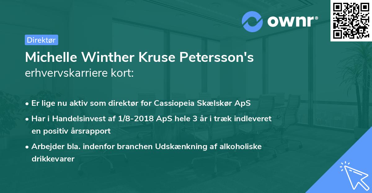 Michelle Winther Kruse Petersson's erhvervskarriere kort