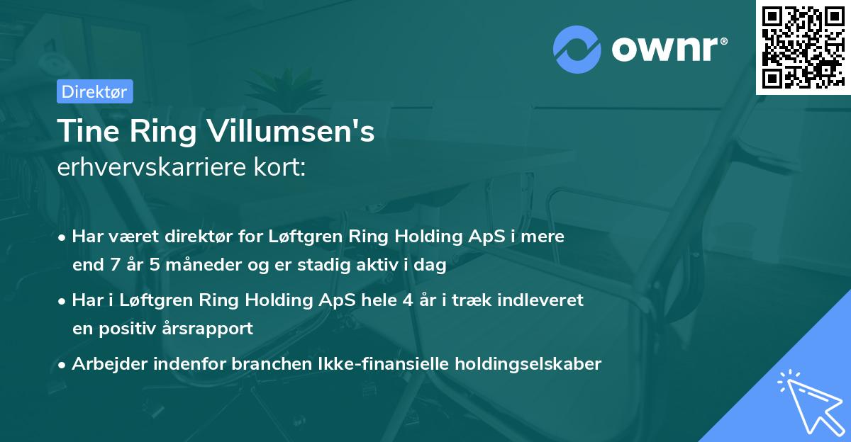 Tine Ring Villumsen's erhvervskarriere kort