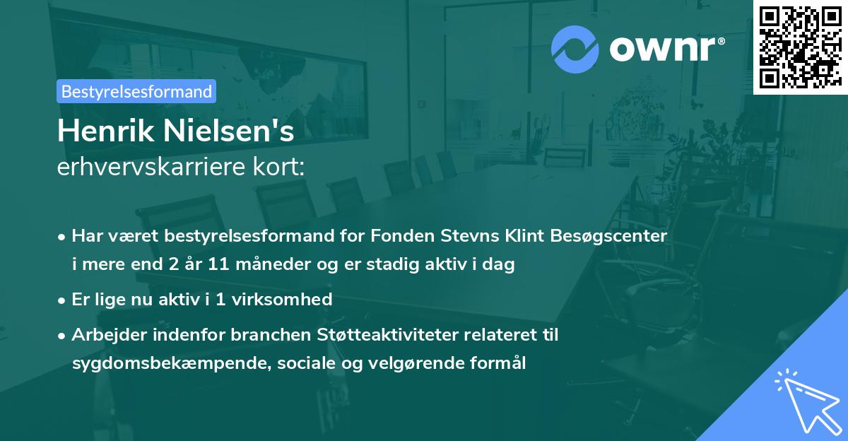 Henrik Nielsen's erhvervskarriere kort