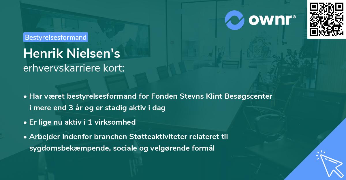 Henrik Nielsen's erhvervskarriere kort