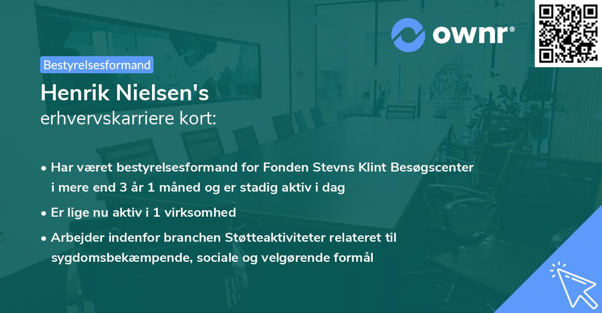 Henrik Nielsen's erhvervskarriere kort