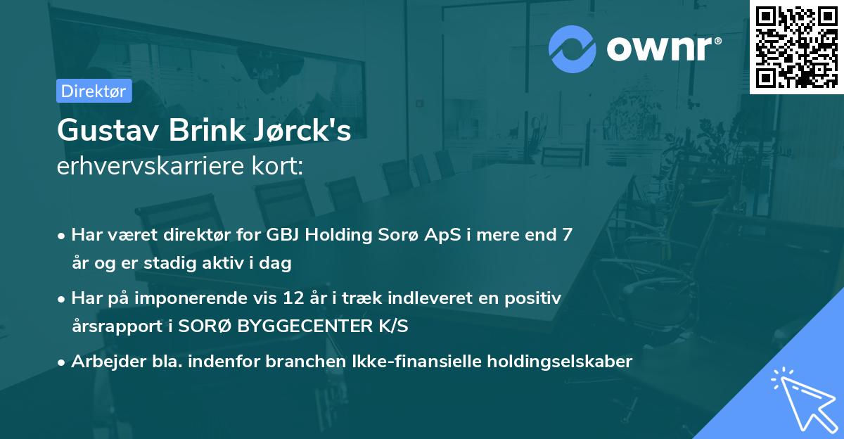 Gustav Brink Jørck's erhvervskarriere kort