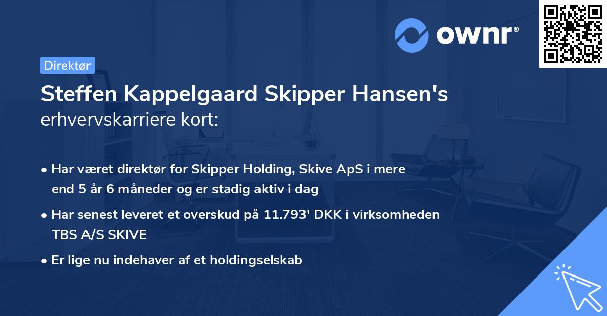 Steffen Kappelgaard Skipper Hansen's erhvervskarriere kort