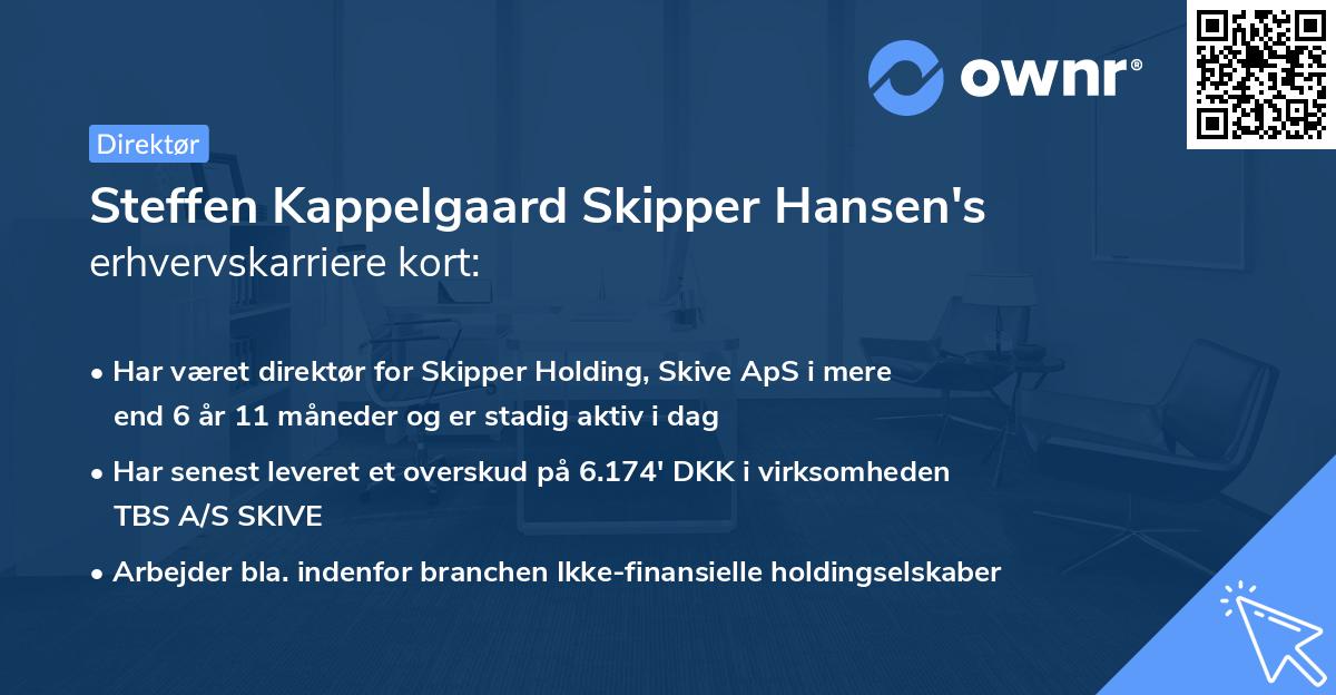 Steffen Kappelgaard Skipper Hansen's erhvervskarriere kort