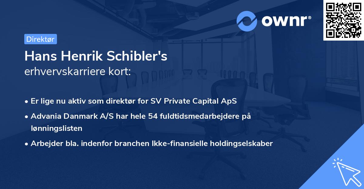 Hans Henrik Schibler's erhvervskarriere kort