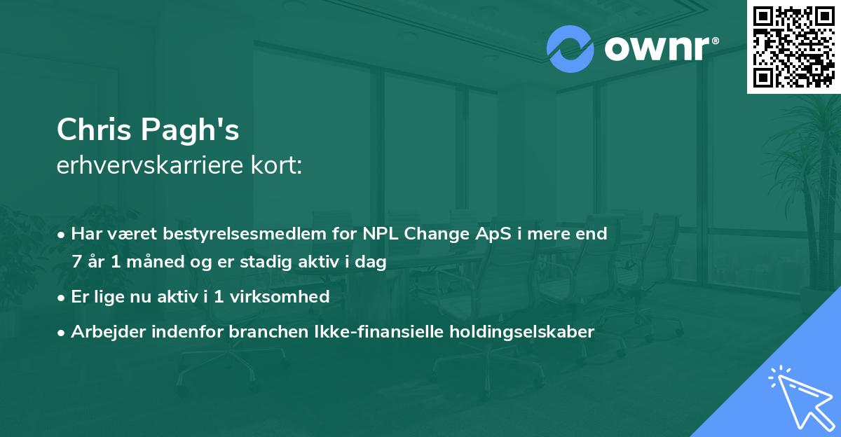 Chris Pagh's erhvervskarriere kort