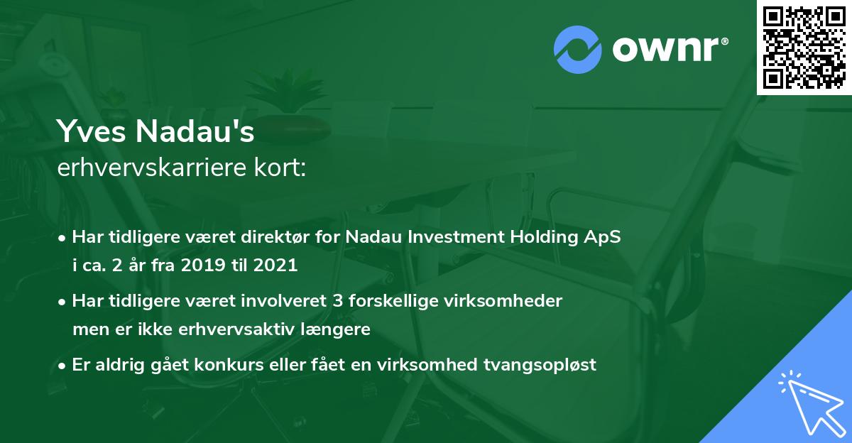 Yves Nadau's erhvervskarriere kort