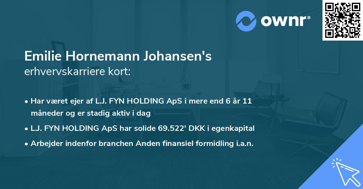 Emilie Hornemann Johansen's erhvervskarriere kort