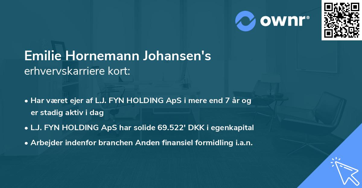 Emilie Hornemann Johansen's erhvervskarriere kort