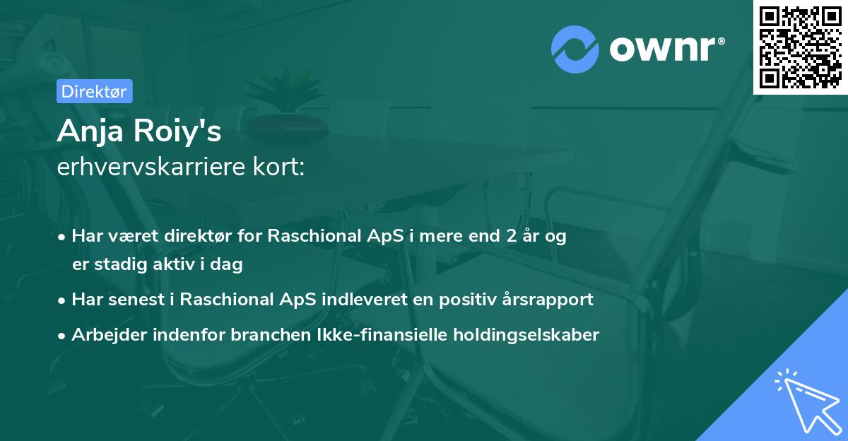 Anja Roiy's erhvervskarriere kort
