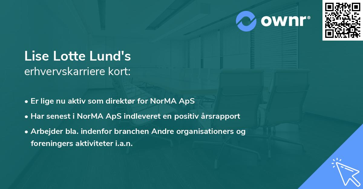 Lise Lotte Lund's erhvervskarriere kort