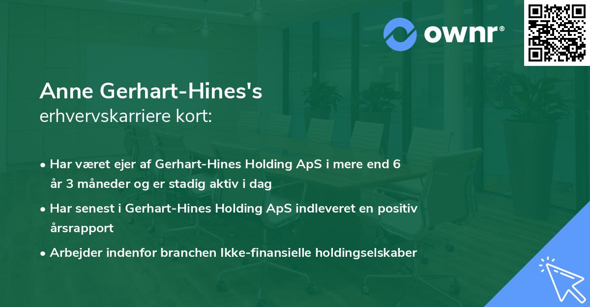 Anne Gerhart-Hines's erhvervskarriere kort