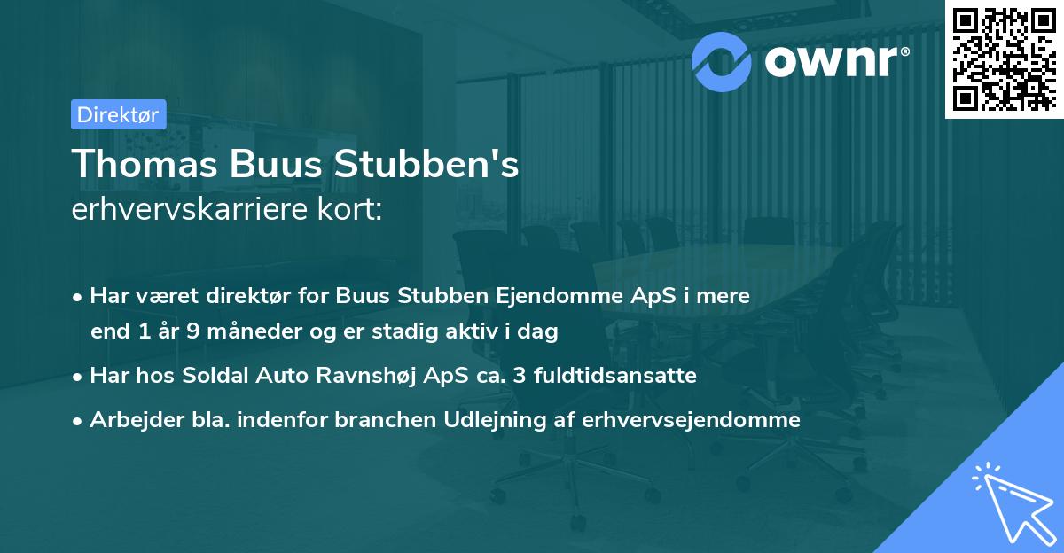 Thomas Buus Stubben's erhvervskarriere kort