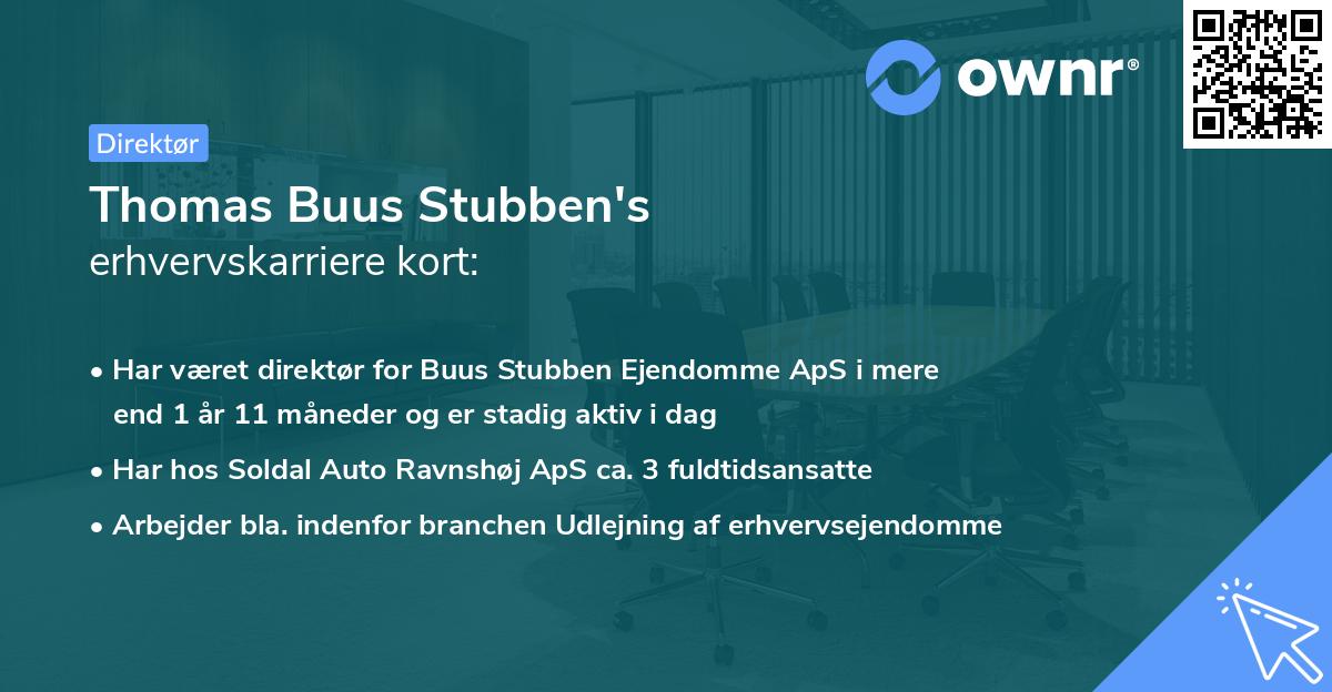 Thomas Buus Stubben's erhvervskarriere kort